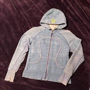 lululemon athletica Heathered Blue Zip-Up Hoodie